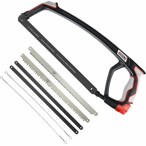 KAEJYIUT Scie à Métaux 12 Pouces, Scie à Métaux Professionnelle, 7 Lames De Scie Multifonctions, Deux Angles De Coupe (45°/90°), Tension Réglable 1 KAEJYIUT Scie à Métaux 12 Pouces, Scie à Métaux Professionnelle, 7 Lames De Scie Multifonctions, Deux Angles De Coupe (45°/90°), Tension Réglable