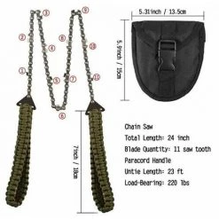 LITZEE Tronçonneuse De Poche De 27 Pouces à 11 Dents Avec Poignée En Paracorde Scie à Chaîne à Main Équipement De Survie D'urgence En Plein Air Pour Le Camping, La Randonnée, La Randonnée, La Coupe D'arbres En Bois - Armée Verte Scie à Chaîne électroporta 8 LITZEE Tronçonneuse De Poche De 27 Pouces à 11 Dents Avec Poignée En Paracorde Scie à Chaîne à Main Équipement De Survie D'urgence En Plein Air Pour Le Camping, La Randonnée, La Randonnée, La Coupe D'arbres En Bois - Armée Verte Scie à Chaîne électroporta -Outlet Scie à main et lames de scie Store 65814917 4
