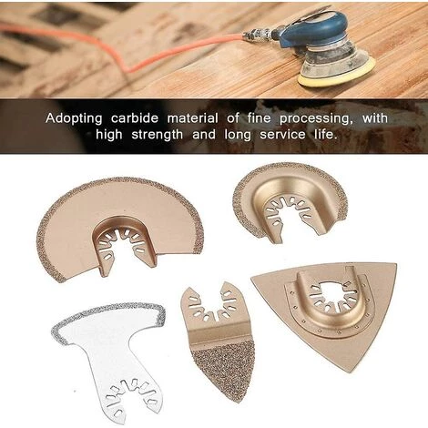 DONTODENT 5pcs Kit D'accessoires Pour Lames De Scie Multi-outils Accessoires Pour Outils Oscillants Multifonctions Lame De Scie Pour Le Ponçage, Le Meulage Et La Coupe 3 DONTODENT 5pcs Kit D'accessoires Pour Lames De Scie Multi-outils Accessoires Pour Outils Oscillants Multifonctions Lame De Scie Pour Le Ponçage, Le Meulage Et La Coupe – Image 3