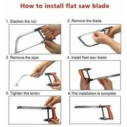 TANèTUE Mini Scie à Main Bois Set, Avec 8 HSS Lames Divers D'égoïne, Cadre Réglable, Petite Scie à Métaux Manuelle Universelle -Outlet Scie à main et lames de scie Store 67429256 3