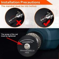7pc HSS Lames De Scie Outil Rotatif, (Acier De Nitruration) Circulaire Disques De Lame De Scie, (disque à Tronçonner En Bois) Pour Outil Rotatif Mandrin Avec Tige D'extension 1/8"(3.175mm) Ephé -Outlet Scie à main et lames de scie Store 67860643 4