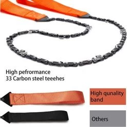 LTS FAFA Tronçonneuse à Main Portable Dents En Acier Au Carbone Tronçonneuse à Main Avec Sac De Ceinture Longueur De Scie 65cm Pour Jardin Camping Chasse Randonnée -Outlet Scie à main et lames de scie Store 68056372 3