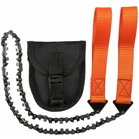 QERSTA Portatif Tronçonneuse Scie à Main,11.16.33 Dents Scie Manuelle à Chaîne Dechaîne, Câble Scie Kit Survie Pour Camping Randonné Jardinage Chasse 2 QERSTA Portatif Tronçonneuse Scie à Main,11.16.33 Dents Scie Manuelle à Chaîne Dechaîne, Câble Scie Kit Survie Pour Camping Randonné Jardinage Chasse – Image 2