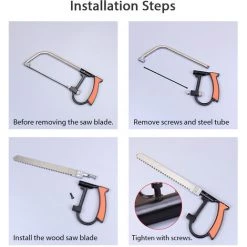 TANCYCO Scie à Main à Cadre De Scie à Métaux Avec 6 Lames De Scie Alternative 6 Pouces Deux Angles De Sciage 45 ° 90 ° Pour Les Tuyaux En Plastique PVC Et Le Travail Du Bois -Outlet Scie à main et lames de scie Store 68916336 3