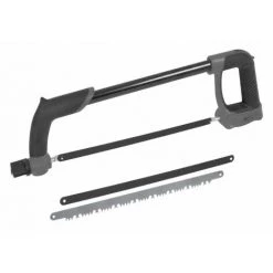 RIBIMEX Scie à Métaux 30cm PRO + 3 Lames : 1 Bois, 1 Métaux Fins, 1 Métaux épais